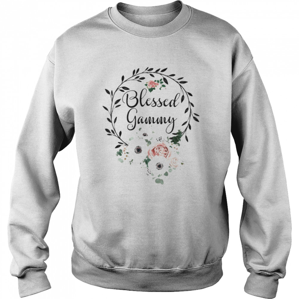 Floral Wreath Heart Mother’s Day Blessed Gammy Shirt Unisex Sweatshirt