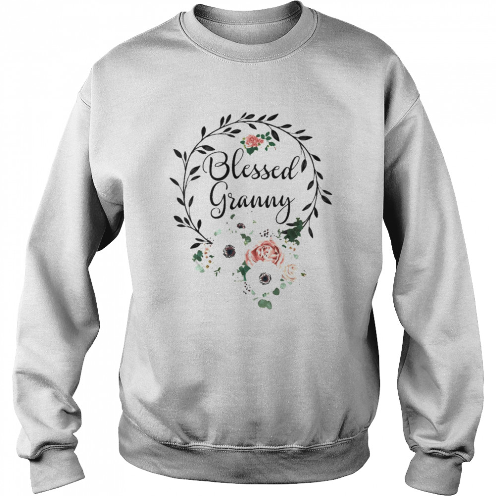 Floral Wreath Heart Mother’s Day Blessed Granny Shirt Unisex Sweatshirt