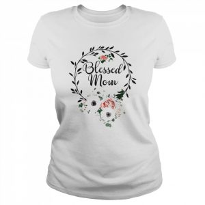 Floral Wreath Heart Mother’s Day Blessed Mom Shirt Classic Women's T-shirt