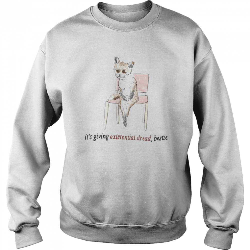 Fox Existential Dread It’S Giving Existential Dread Bestie Vintage TShirt Unisex Sweatshirt