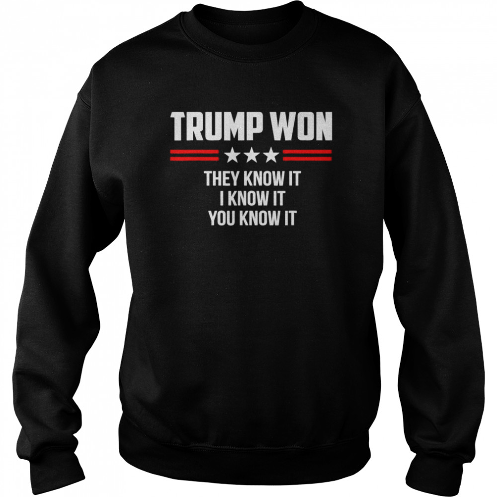 Funny Trump Won They Know It I Know It You Know It 2022  Unisex Sweatshirt