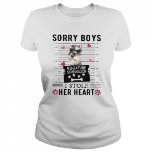 GREY Miniature Schnauzer Sorry Boys I Stole Her Heart Shirt Classic Women's T-shirt