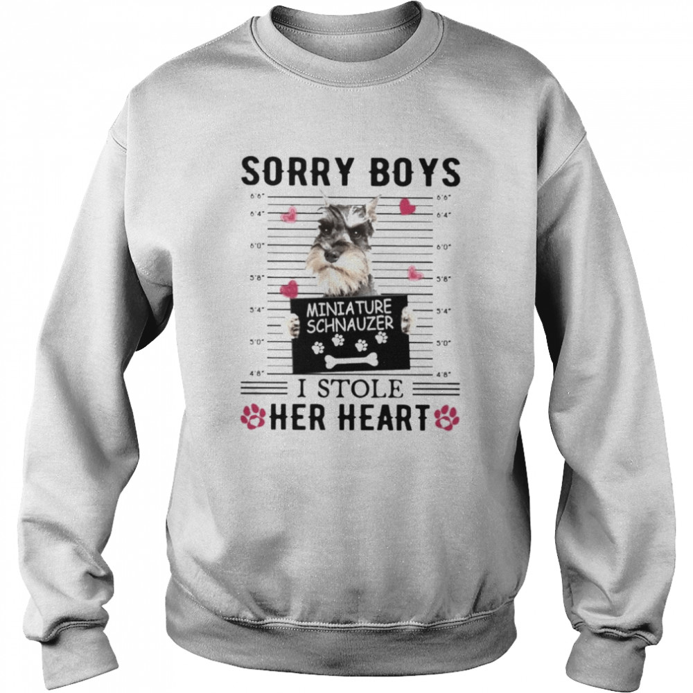 GREY Miniature Schnauzer Sorry Boys I Stole Her Heart Shirt Unisex Sweatshirt