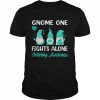 Gnome One Fights Alone Teal Ribbon Stuttering Awareness Shirt Classic Men's T-shirt