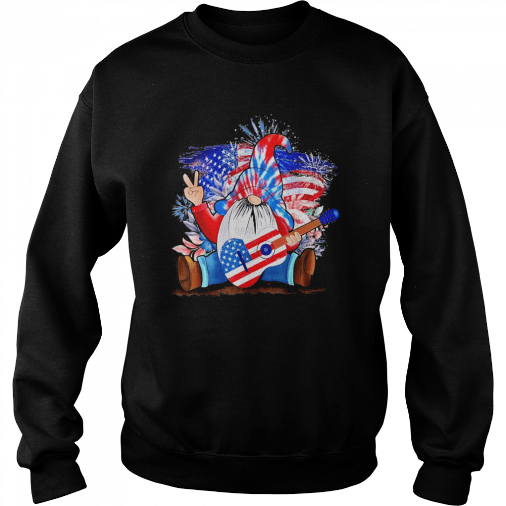 Gnome Play Guitar Shirt Patriotic 4th Of July Shirt Unisex Sweatshirt