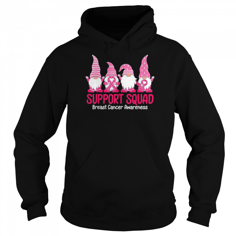 Gnome Support Squad Breast Cancer Awareness T-Shirt Unisex Hoodie