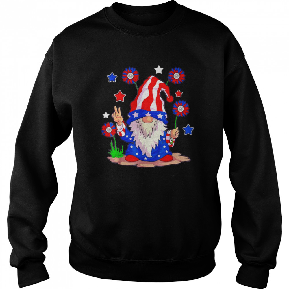 Gnomes 4th Of July Women Gnome Lover Girls American Flag Shirt Unisex Sweatshirt