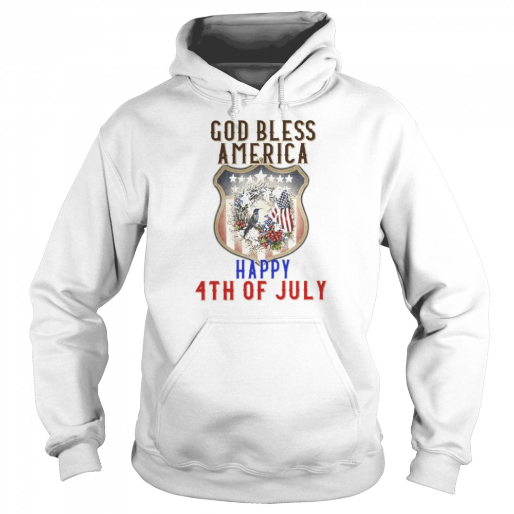 God Bless America Happy 4th Of July Shirt Unisex Hoodie