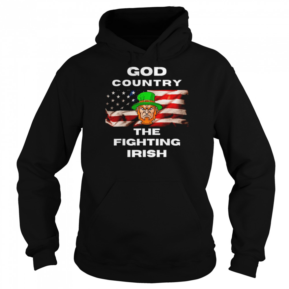 God Country The Fighting Irish American flag  Unisex Hoodie