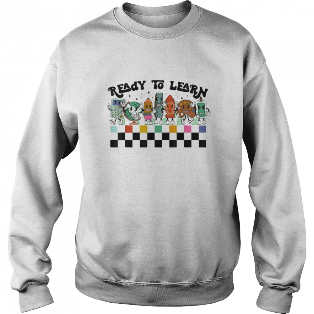 Groovy Retro Teacher Life Daisy Hippy Be Kind Back To School Shirt Unisex Sweatshirt