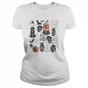 Halloween Season Trick Or Treat Pumpkin Skull Spooky Vibes Shirt Classic Women's T-shirt