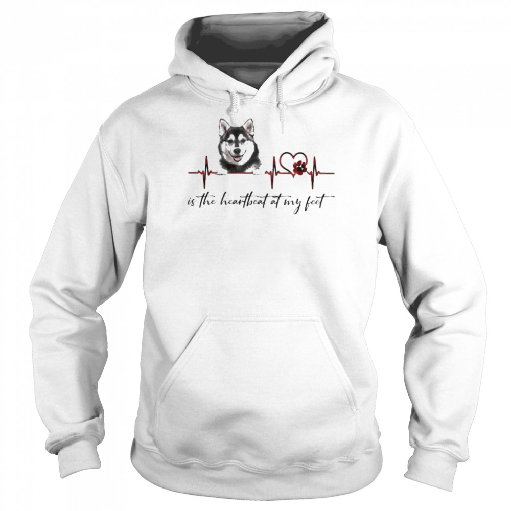 Husky is the heartbeat at my feet  Unisex Hoodie