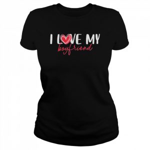 I Love My Boyfriend Red Heart Love T-Shirt Classic Women's T-shirt