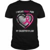 I Wear Pink For My Daughter In Law Breast Cancer Awareness T-Shirt Classic Men's T-shirt