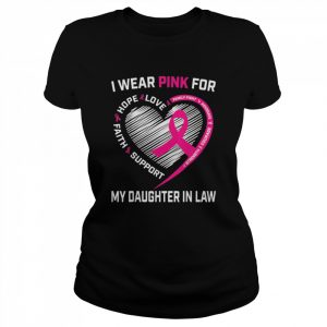 I Wear Pink For My Daughter In Law Breast Cancer Awareness T-Shirt Classic Women's T-shirt