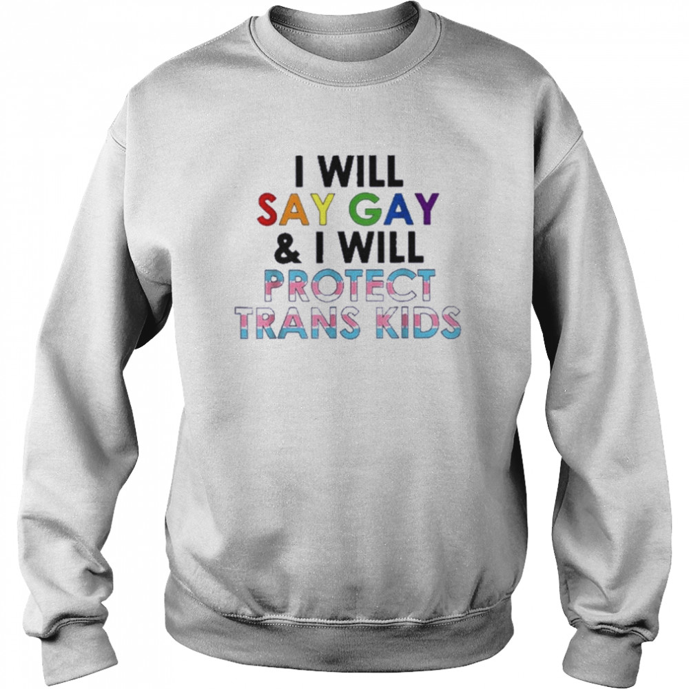 I Will Say Gay And I Will Protect Trans Kids T-Shirt Unisex Sweatshirt