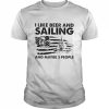 I like beer and Sailing and maybe 3 people American flag  Classic Men's T-shirt