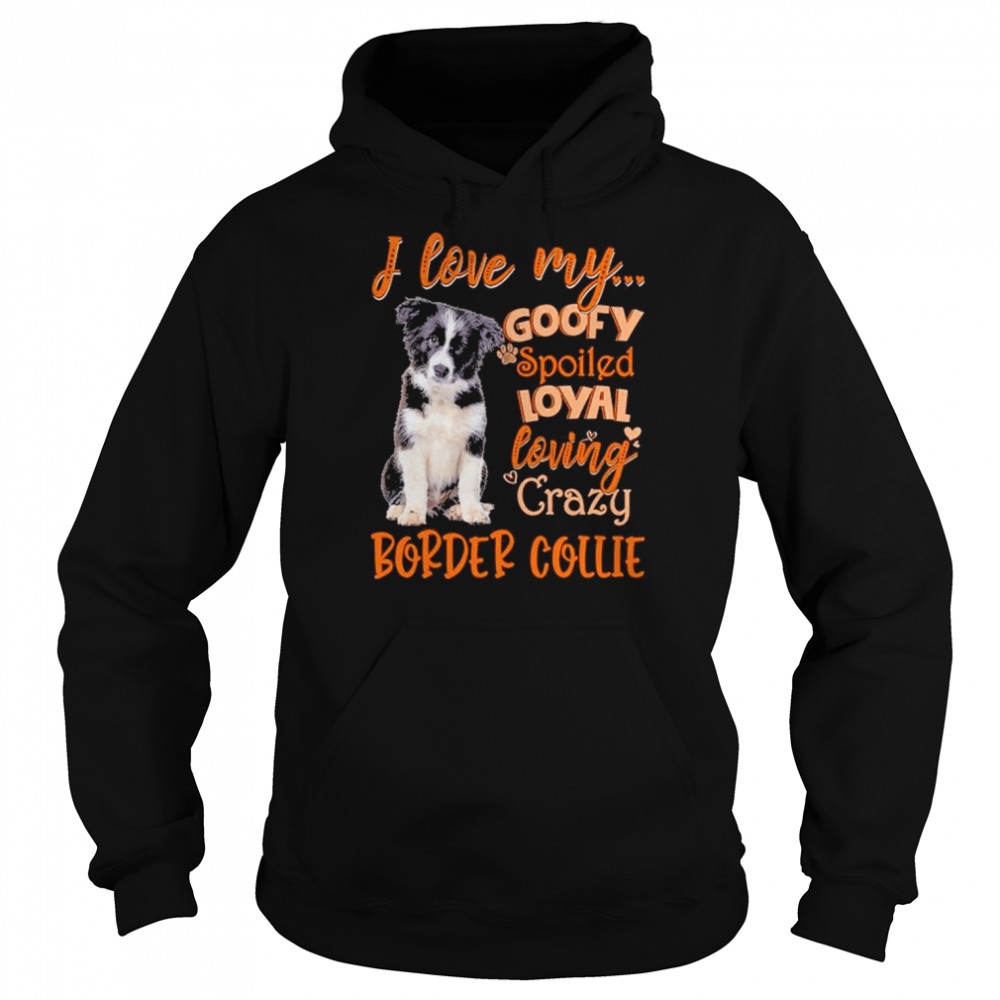 I love my goofy spoiled loyal loving crazy Border Collie 2022  Unisex Hoodie