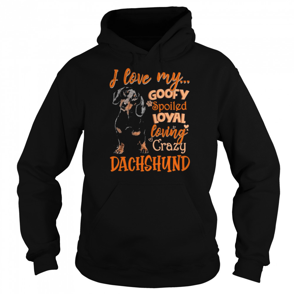 I love my goofy spoiled loyal loving crazy Dachshund 2022  Unisex Hoodie