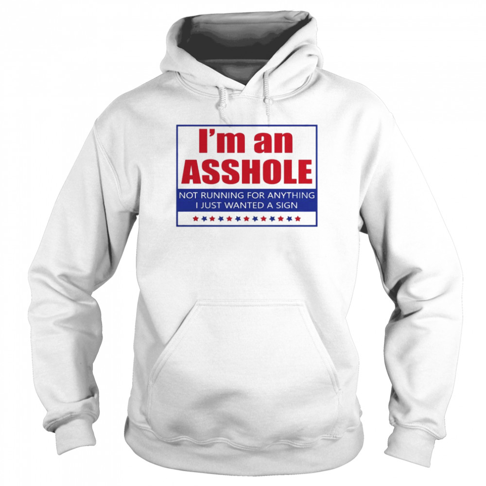 I’m An Asshole Not Running For Anything I Just Wanted A Sign T-Shirt Unisex Hoodie