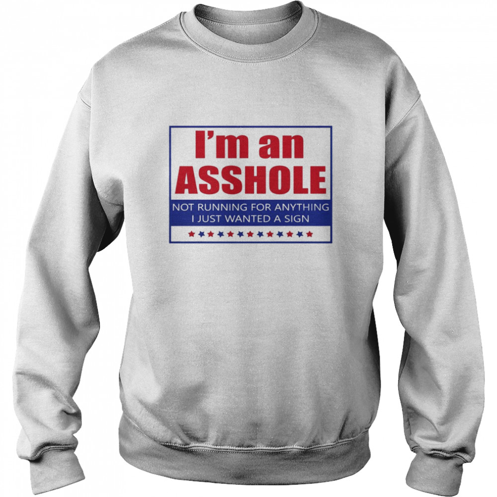 I’m An Asshole Not Running For Anything I Just Wanted A Sign T-Shirt Unisex Sweatshirt