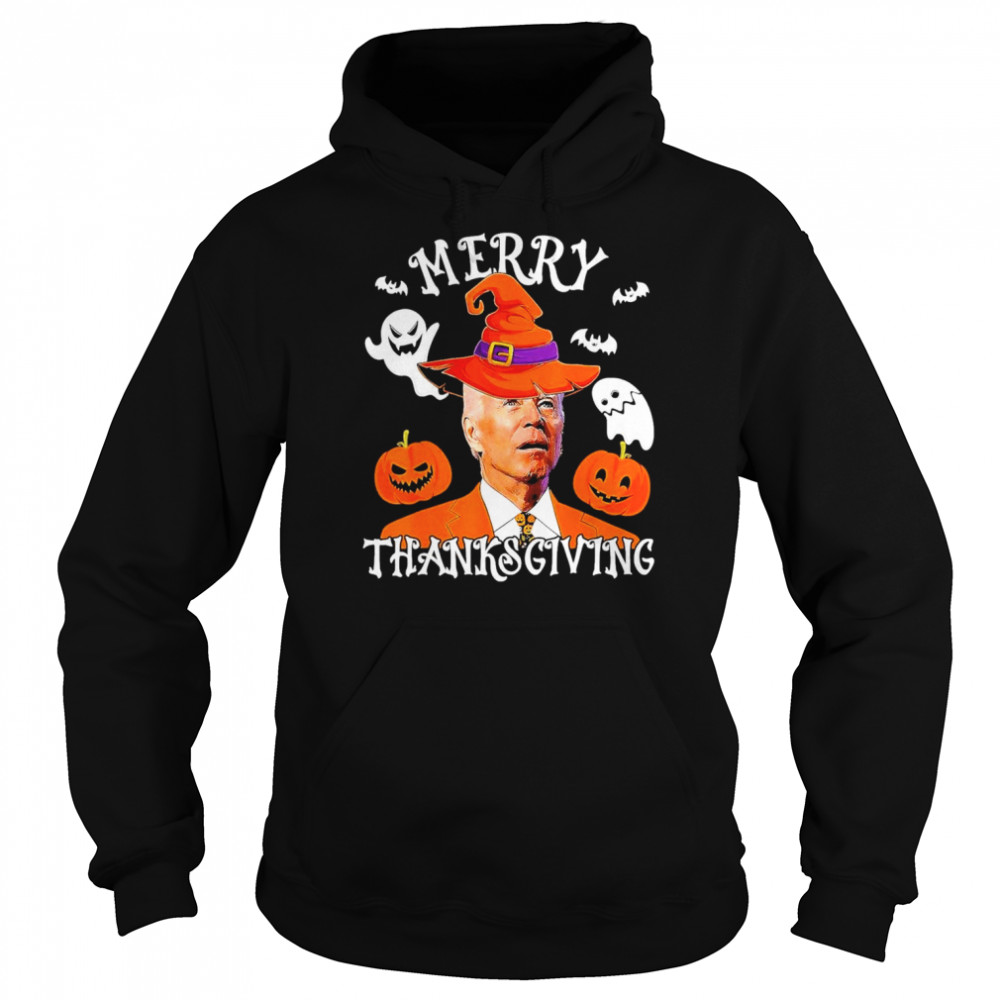 Joe Biden Confused Merry Thanksgiving For Halloween 2022 Shirt Unisex Hoodie