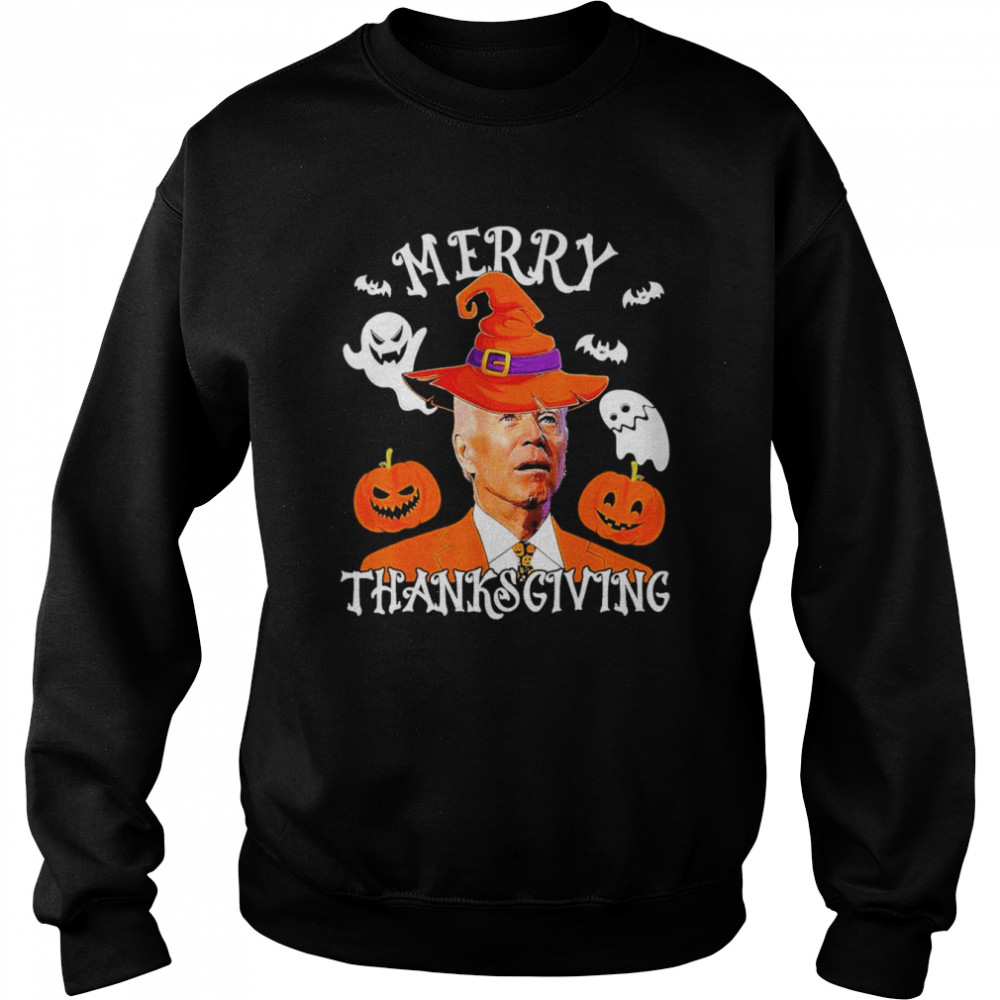 Joe Biden Confused Merry Thanksgiving For Halloween 2022 Shirt Unisex Sweatshirt