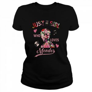 Jusa A Girl Who Loves Shawn Mendes Floral Graphic  Classic Women's T-shirt