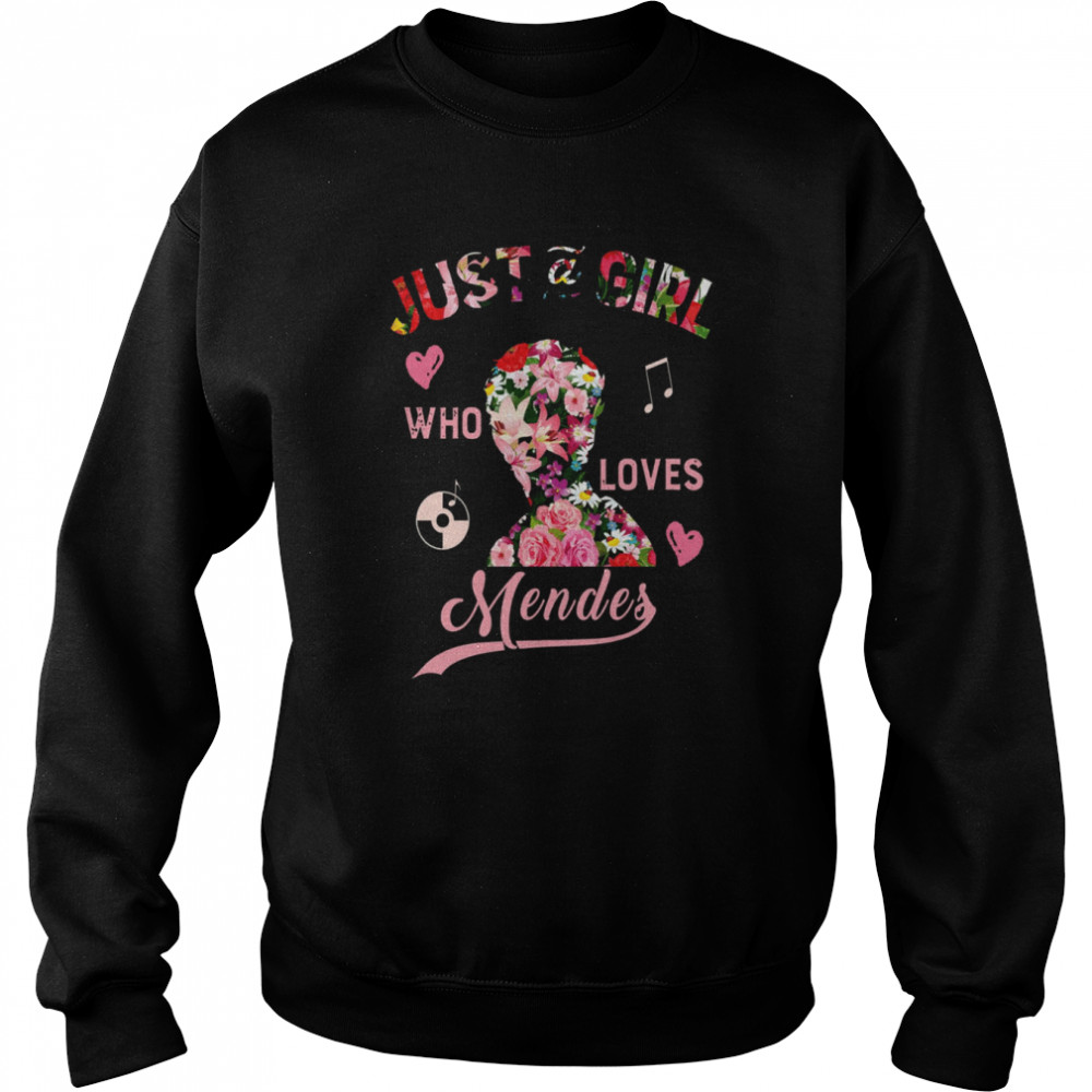 Jusa A Girl Who Loves Shawn Mendes Floral Graphic  Unisex Sweatshirt