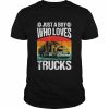 Just A Boy Who Loves Trucks Retro Truck lovers Shirt Classic Men's T-shirt