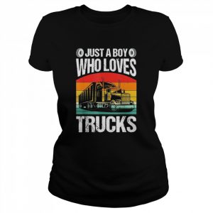 Just A Boy Who Loves Trucks Retro Truck lovers Shirt Classic Women's T-shirt