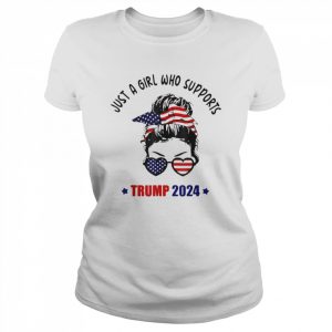 Just A Girl Who Supports Trump 2024 Messy Bun Republican Shirt Classic Women's T-shirt