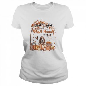 Just a Girl who loves Basset Hound and Fall Pumpkin Happy Thanksgiving  Classic Women's T-shirt