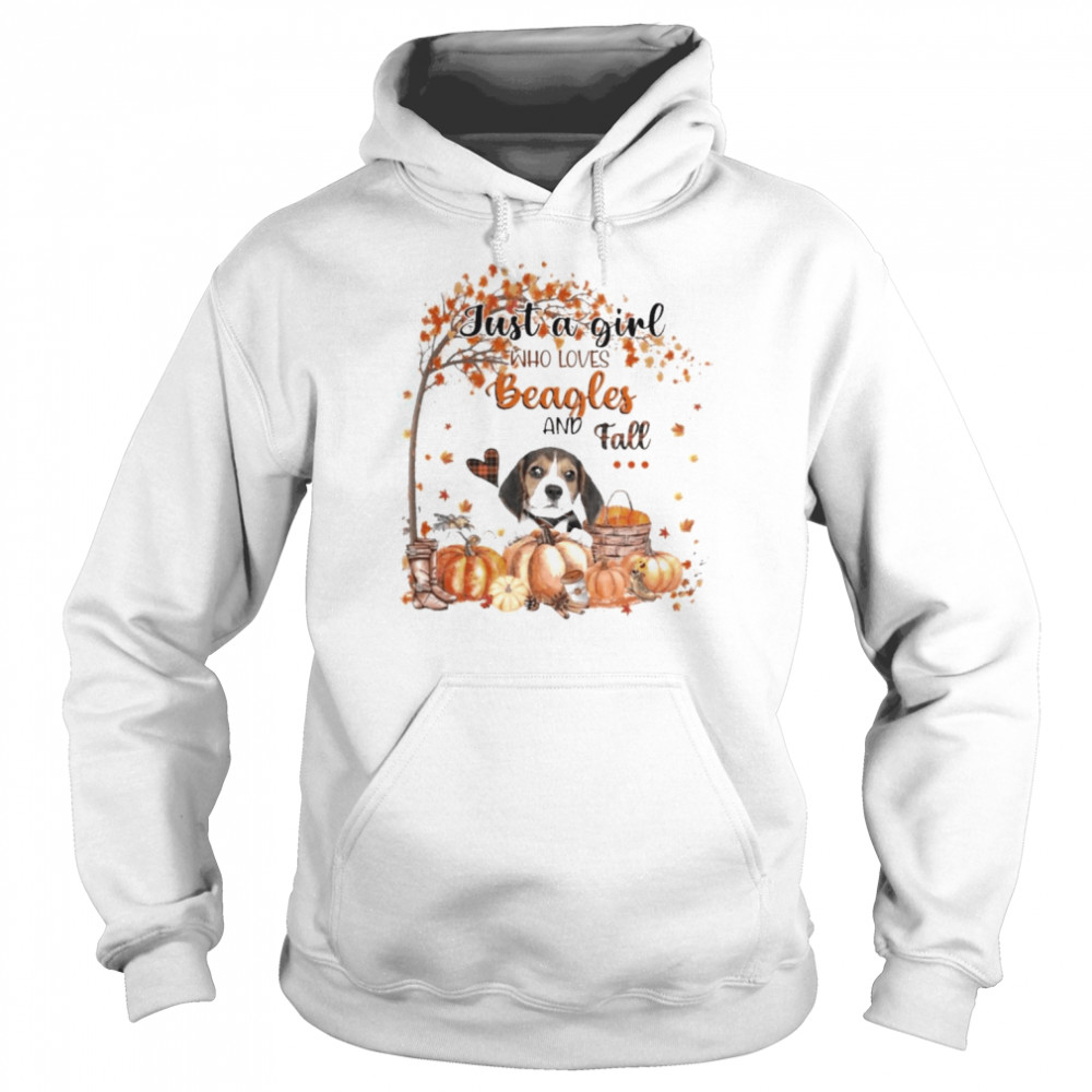 Just a Girl who loves Beagle and Fall Pumpkin Happy Thanksgiving  Unisex Hoodie