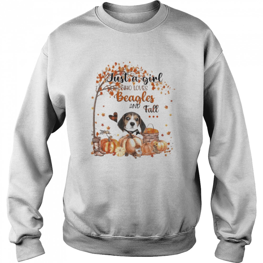 Just a Girl who loves Beagle and Fall Pumpkin Happy Thanksgiving  Unisex Sweatshirt