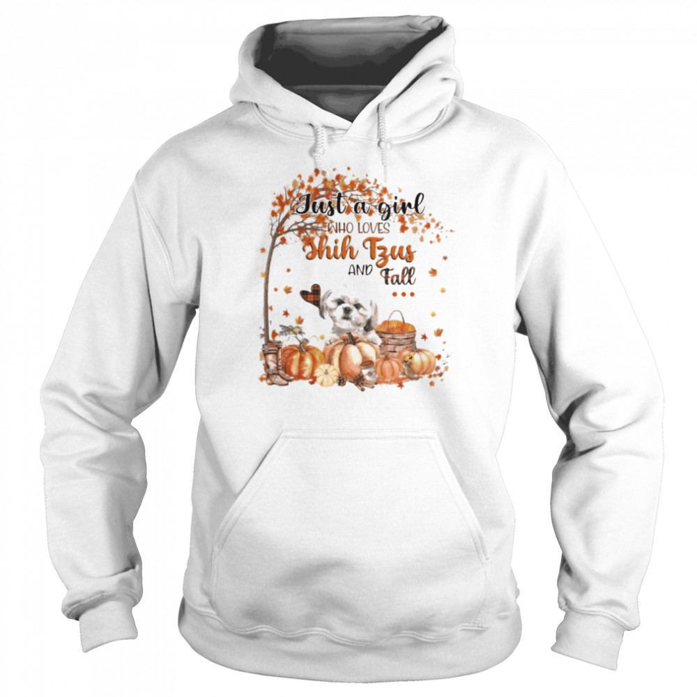 Just a Girl who loves Cream Shih Tzu and Fall Pumpkin Happy Thanksgiving  Unisex Hoodie