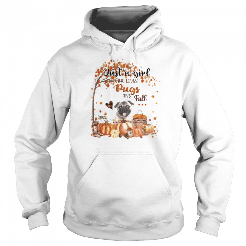 Just a Girl who loves Fawn Pug and Fall Pumpkin Happy Thanksgiving  Unisex Hoodie