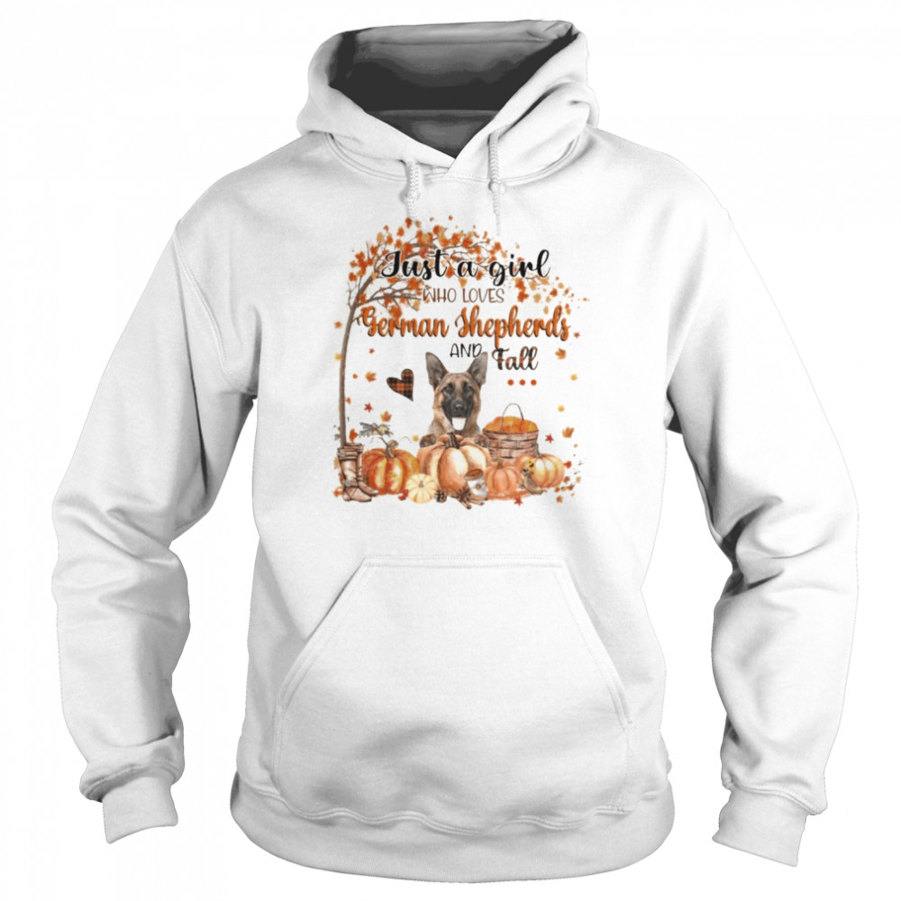 Just a Girl who loves German Shepherd and Fall Pumpkin Happy Thanksgiving  Unisex Hoodie