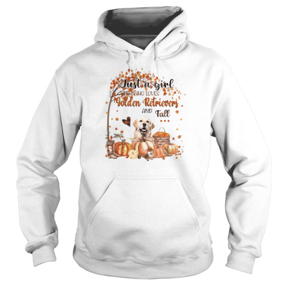 Just a Girl who loves Golden Retriever and Fall Pumpkin Happy Thanksgiving  Unisex Hoodie