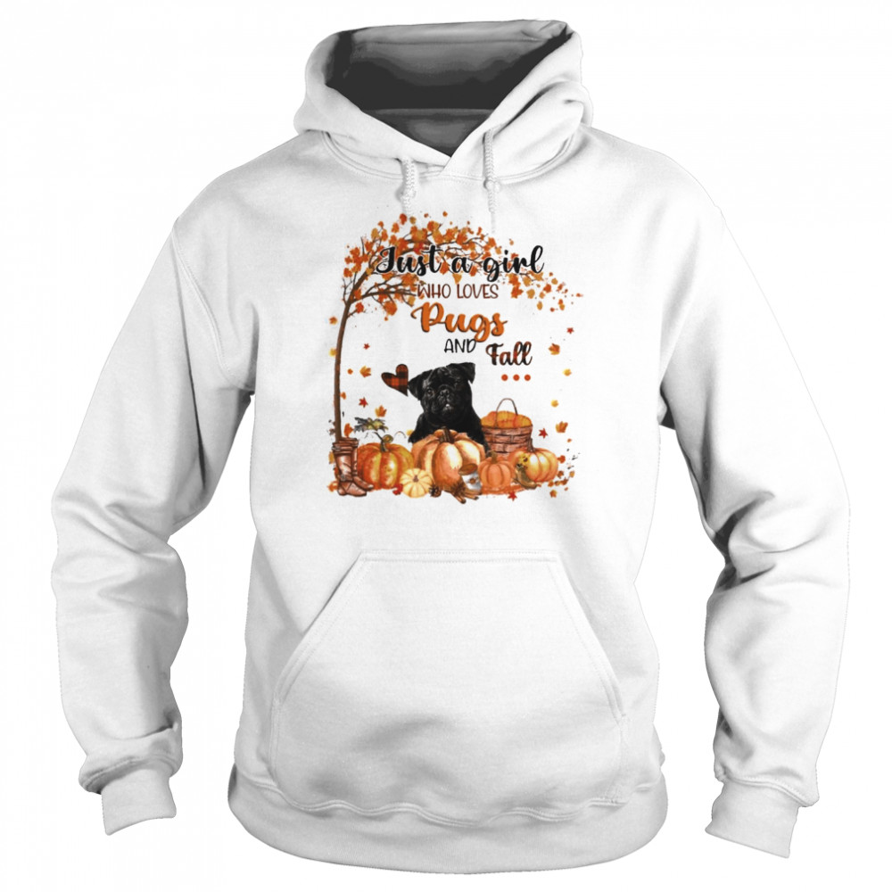 Just a Girl who loves Pug and Fall Pumpkin Happy Thanksgiving  Unisex Hoodie