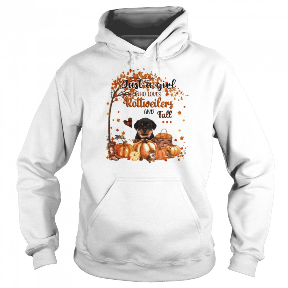 Just a Girl who loves Rottweilers and Fall Pumpkin Happy Thanksgiving  Unisex Hoodie