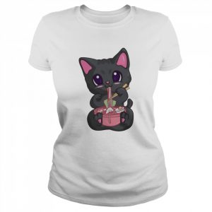 Kawaii Bubble Tea For Women Boba Maneki Neko Cat Shirt Classic Women's T-shirt