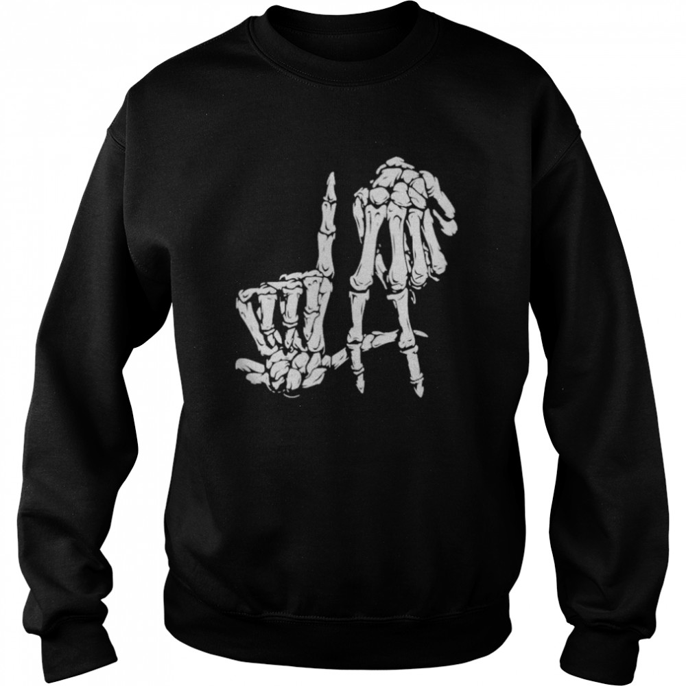 La Hand Sign Lazy DIY Halloween Costume Skeleton Los Angeles Shirt Unisex Sweatshirt