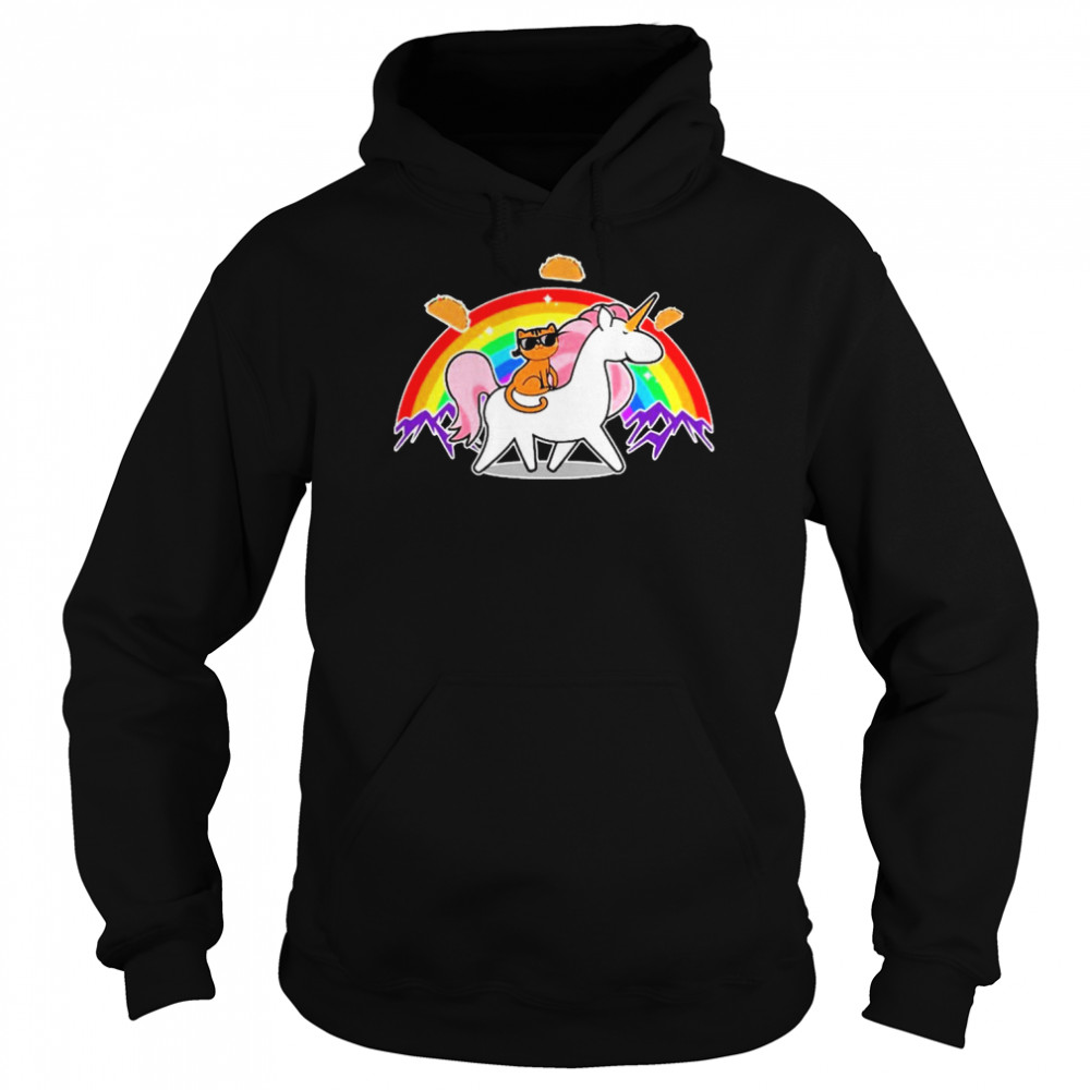 Magical Adventure Tacos Cat Unicorn Rainbow Shirt Unisex Hoodie