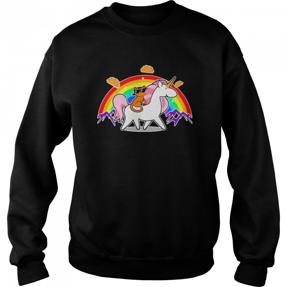 Magical Adventure Tacos Cat Unicorn Rainbow Shirt Unisex Sweatshirt