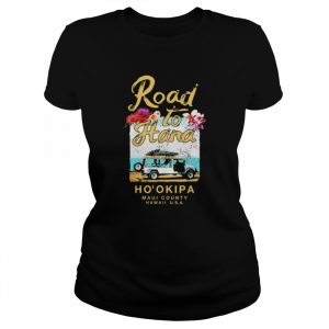 Maui Road To Hana Hawaii Vintage Hawaiian Floral  Classic Women's T-shirt