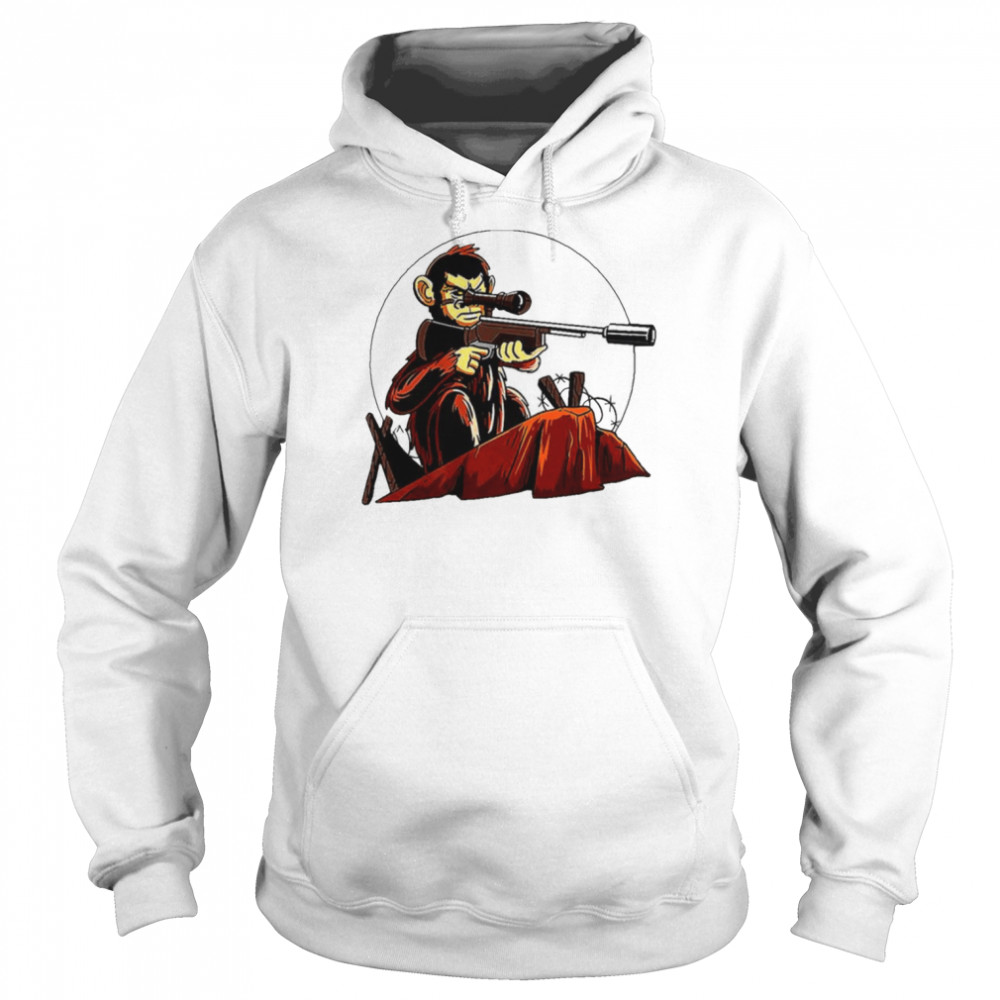 Monkey With A Sniper Rifle  Unisex Hoodie