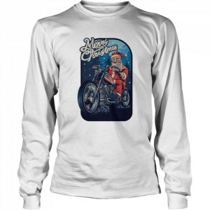 Motobike Santa Merry Christmas Unisex T-Shirt Long Sleeved T-shirt