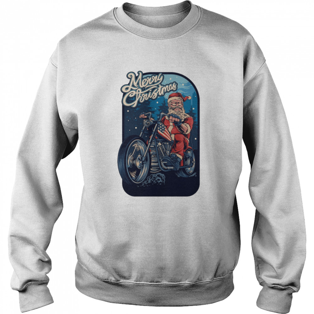 Motobike Santa Merry Christmas Unisex T-Shirt Unisex Sweatshirt