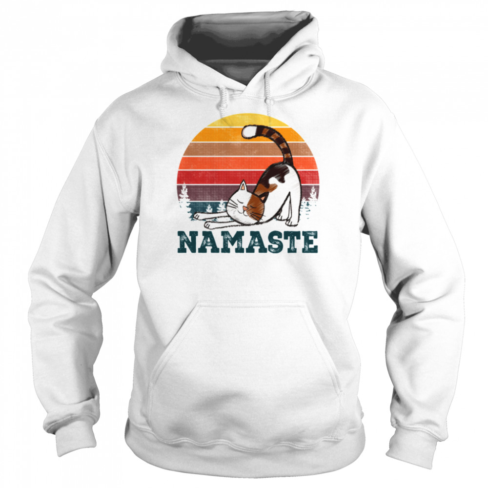 Namaste Yoga Cat Namaste Hippie Yoga Meditation Cat Lovers  Unisex Hoodie